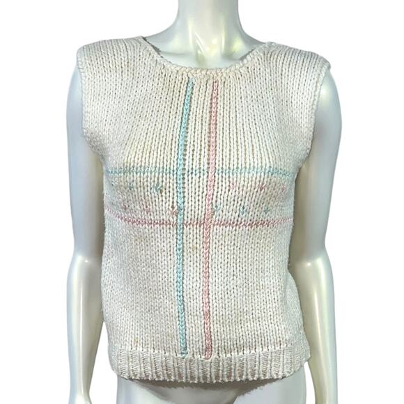 90s California Poppy Heart Knit Sweater Vest – Fair Condition, Pullover - Picture 1 of 10